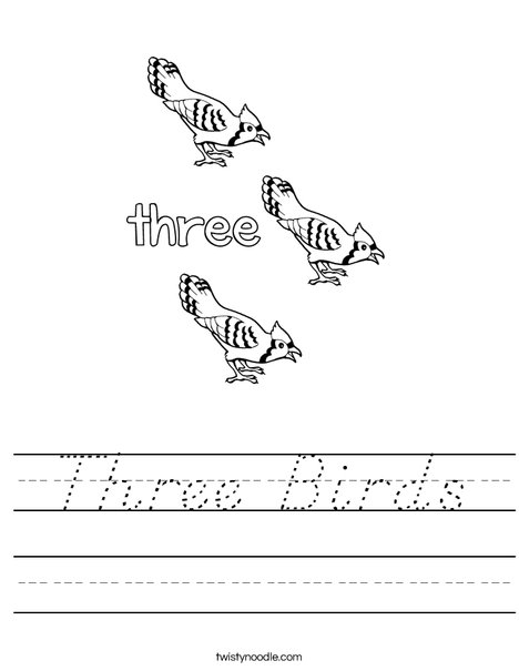 Three Birds Worksheet