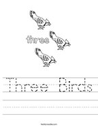 Three Birds Handwriting Sheet