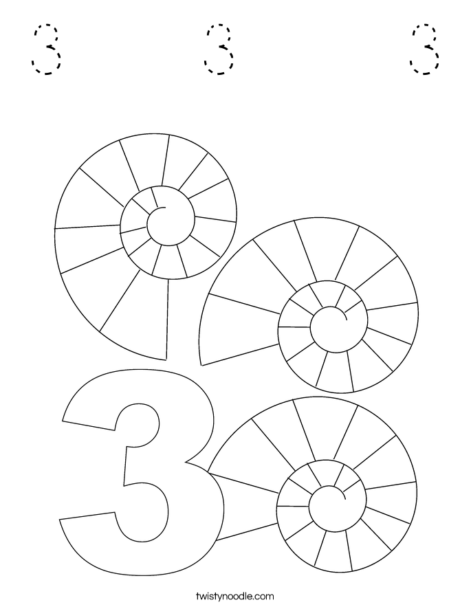 3    3     3 Coloring Page