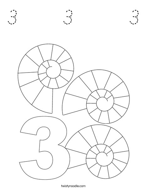 Three Shells Coloring Page