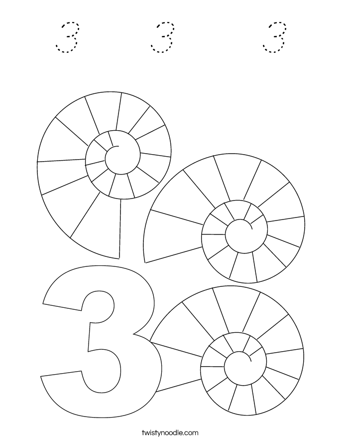 3    3     3 Coloring Page