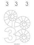 3    3     3 Coloring Page