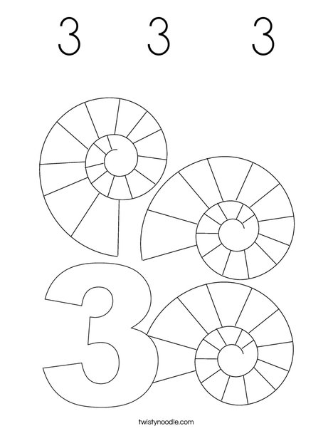 Three Shells Coloring Page
