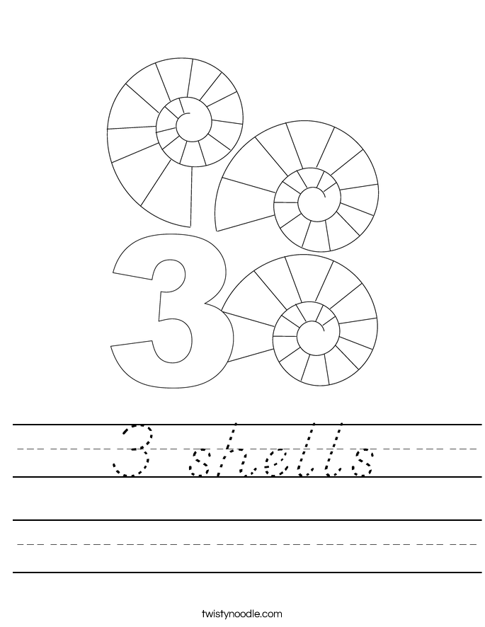 3 shells Worksheet