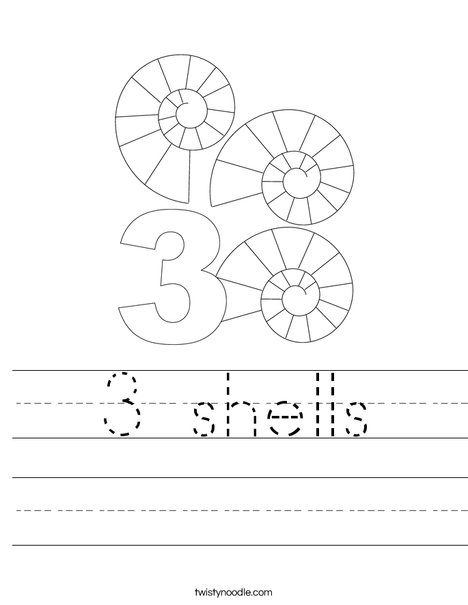 3 shells Worksheet - Twisty Noodle