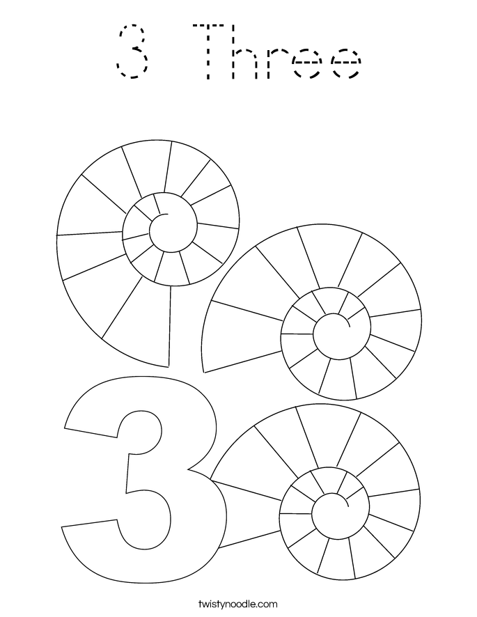 3 Three Coloring Page