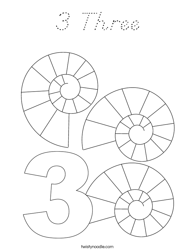 3 Three Coloring Page