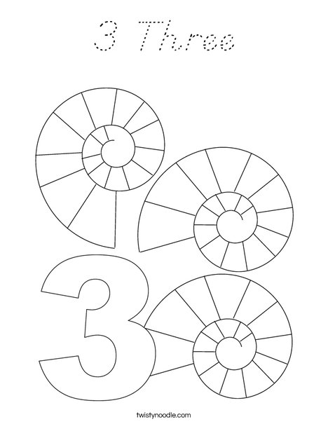 Three Shells Coloring Page