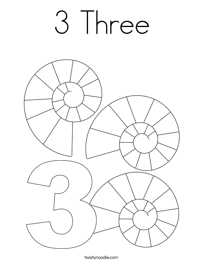 3 Three Coloring Page
