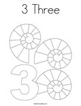 3 Three Coloring Page