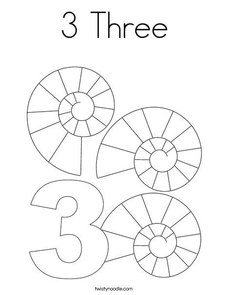 Three Shells Coloring Page