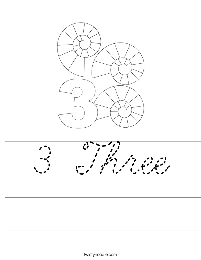 3 Three Worksheet