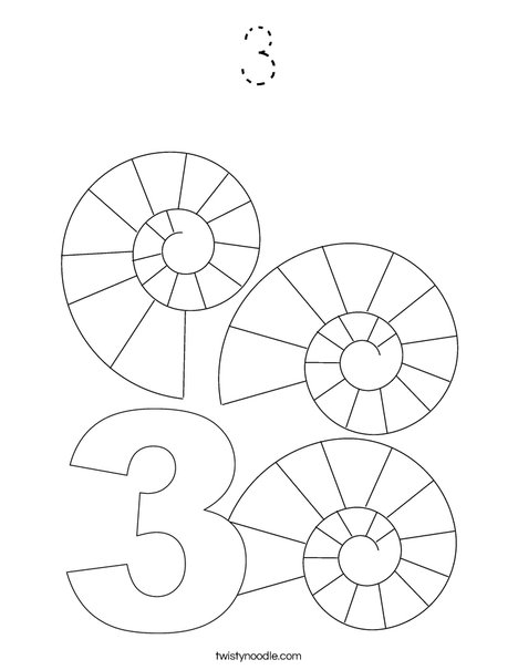 Three Shells Coloring Page