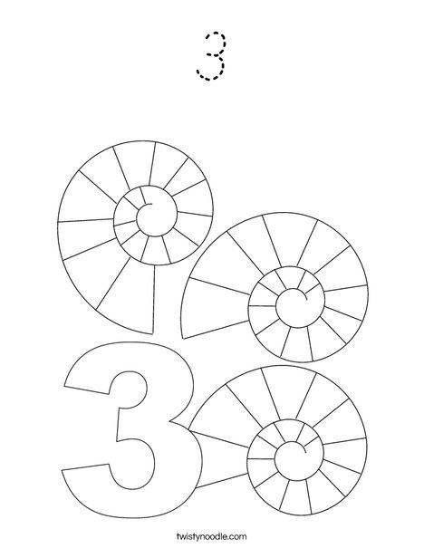 Three Shells Coloring Page