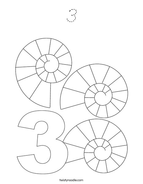 Three Shells Coloring Page