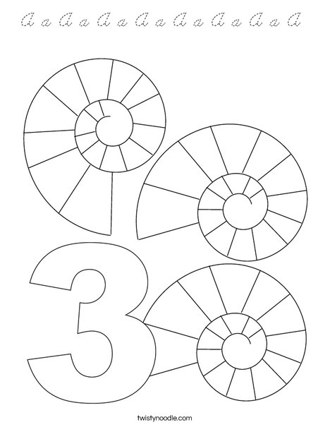 Three Shells Coloring Page