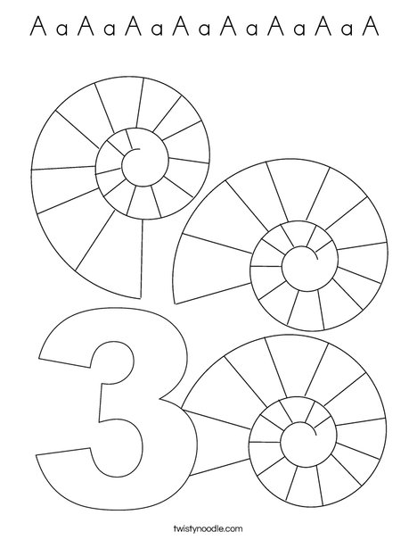 Three Shells Coloring Page