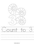 Count to 3 Worksheet