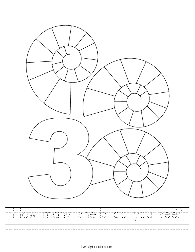 How many shells do you see? Worksheet