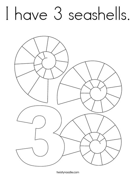 i have 3 seashells coloring page twisty noodle