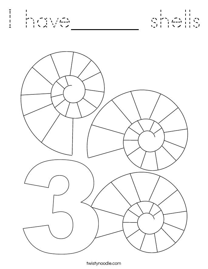 I have______ shells Coloring Page