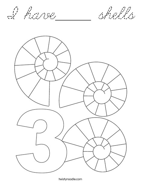 Three Shells Coloring Page