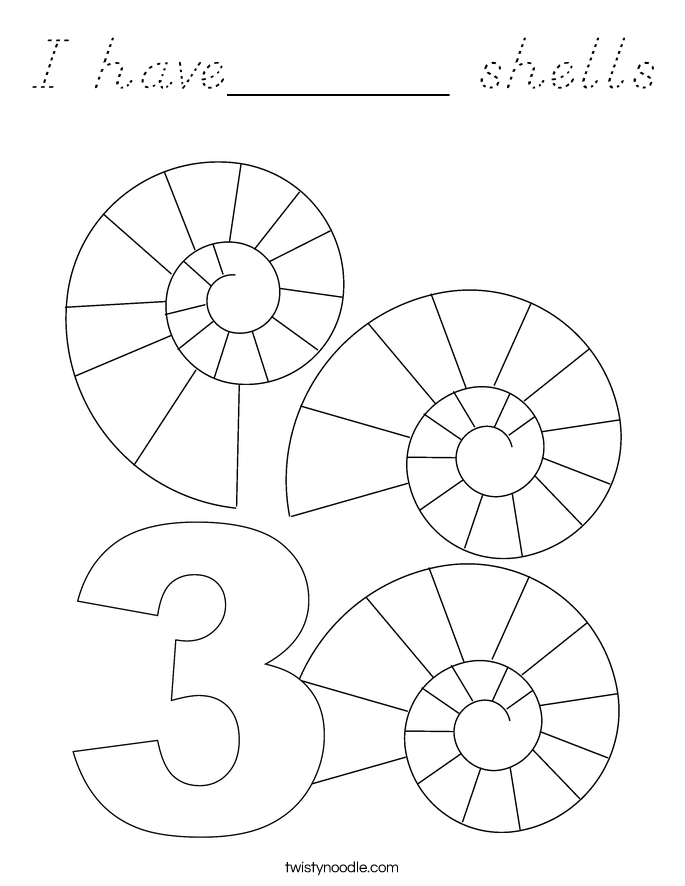 I have______ shells Coloring Page