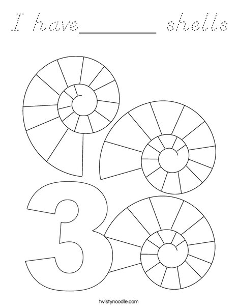 Three Shells Coloring Page