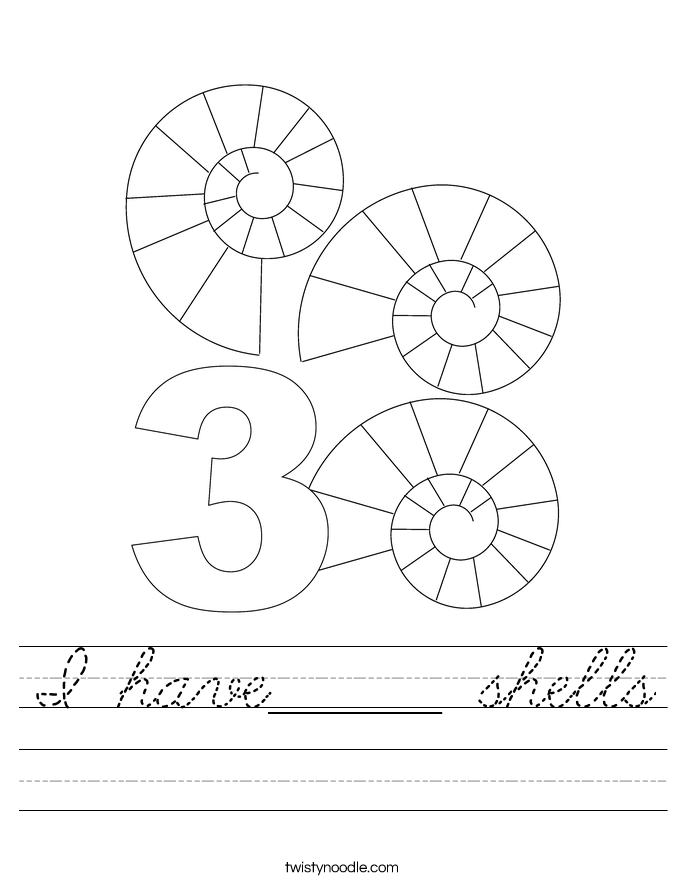 I have______ shells Worksheet