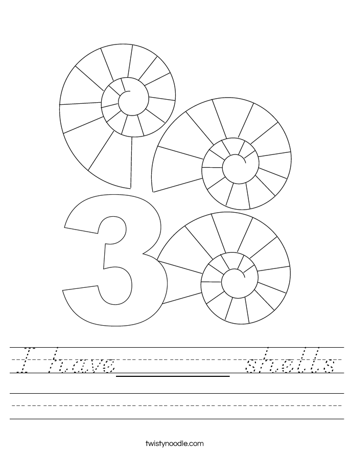 I have______ shells Worksheet