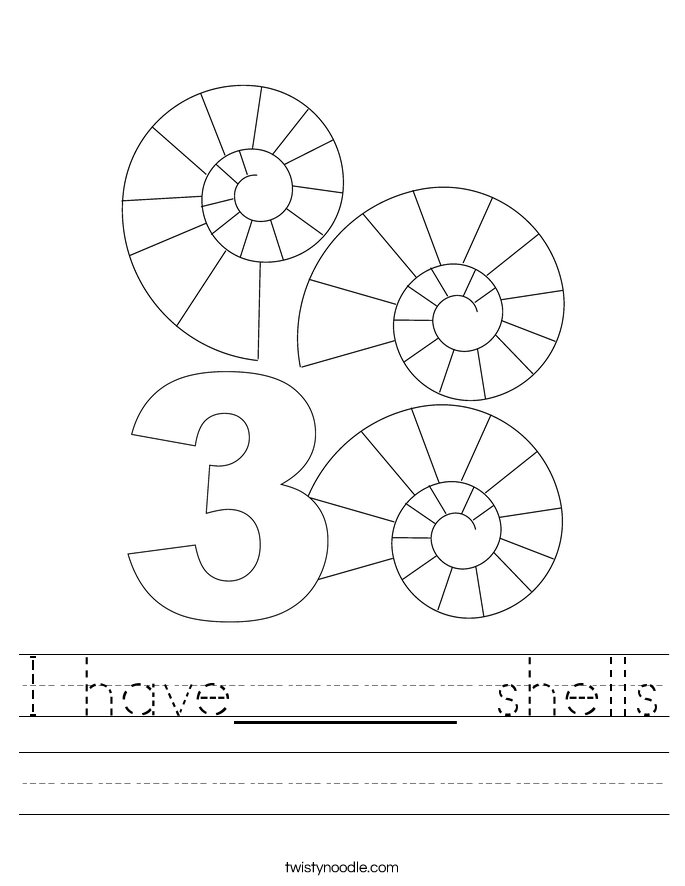 I have______ shells Worksheet