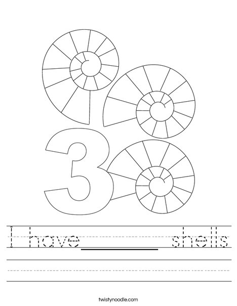 Three Shells Worksheet