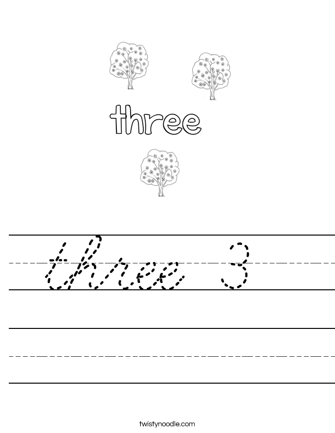 three 3  Worksheet