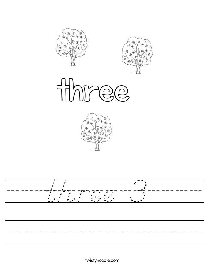 three 3  Worksheet