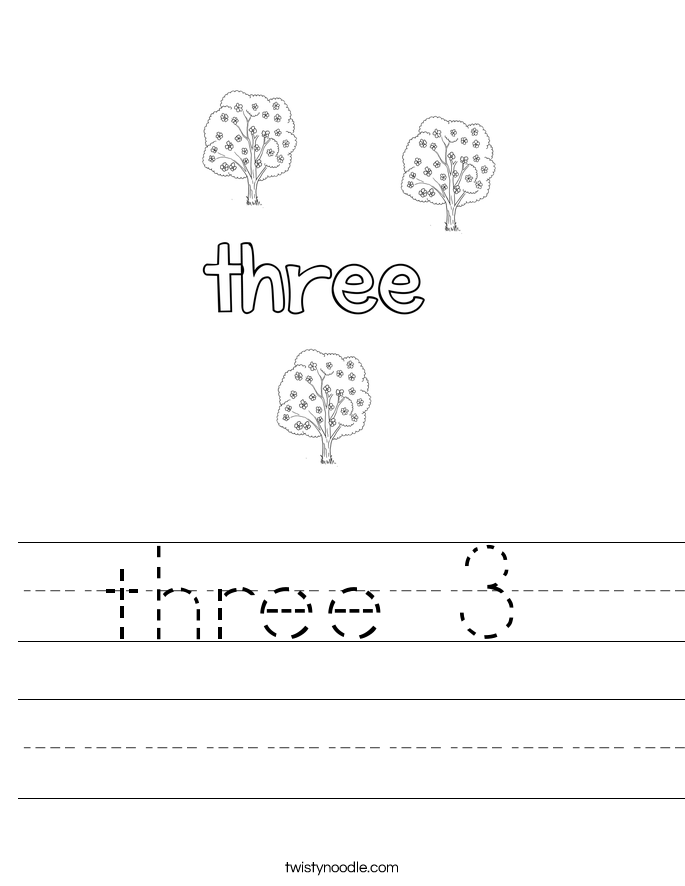 three 3  Worksheet