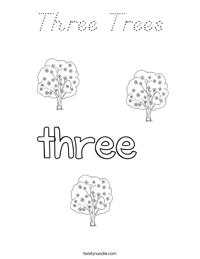 Three Trees Coloring Page
