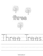 Three Trees Handwriting Sheet