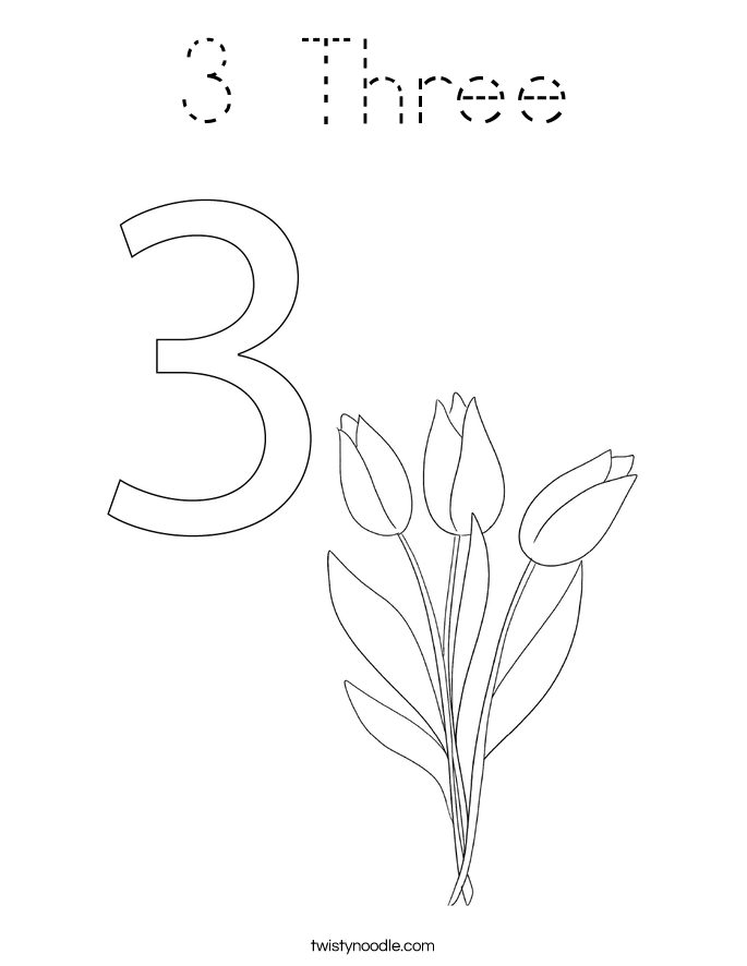 3 Three Coloring Page