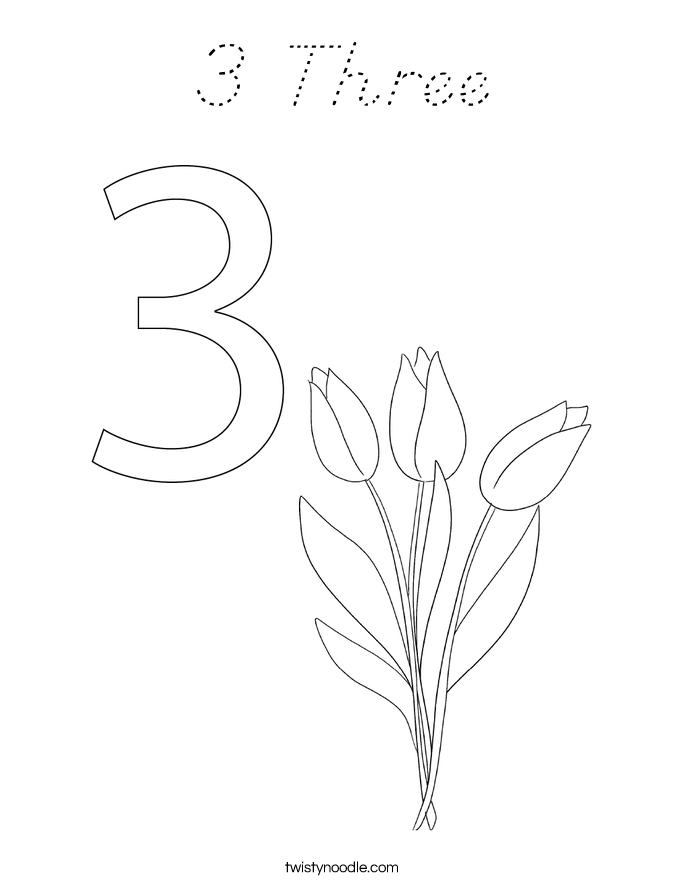 3 Three Coloring Page