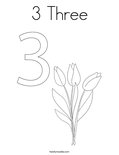 3 Three Coloring Page