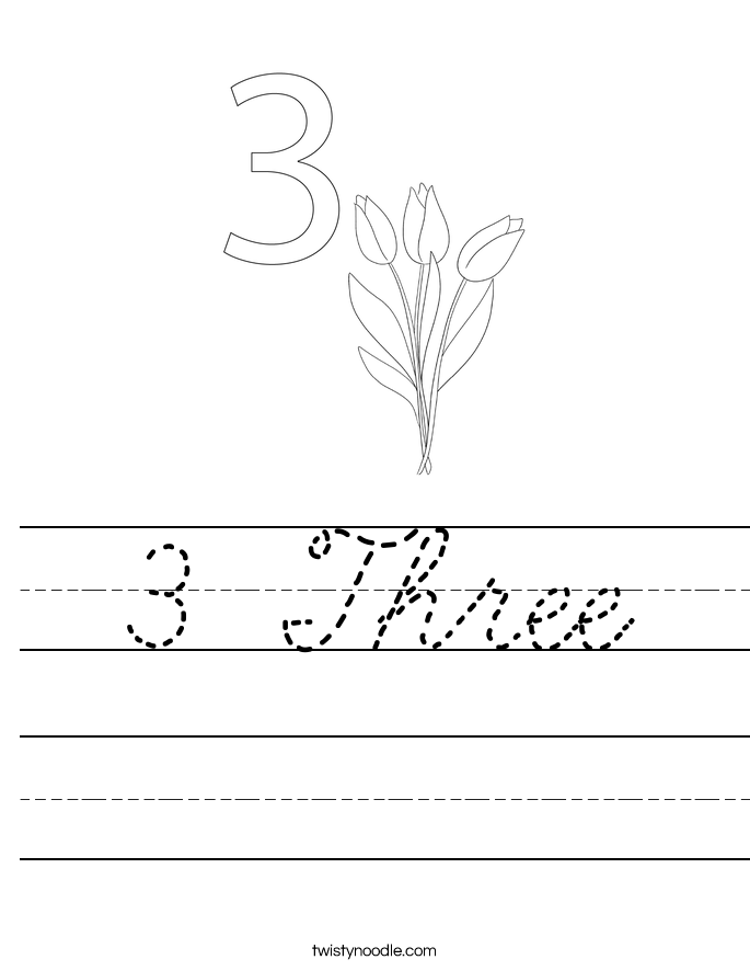 3 Three Worksheet
