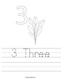 3 Three Worksheet