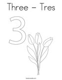 Three - Tres Coloring Page