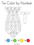Tie Color by Number Coloring Page
