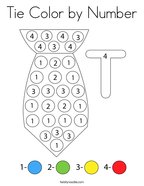 Tie Color by Number Coloring Page