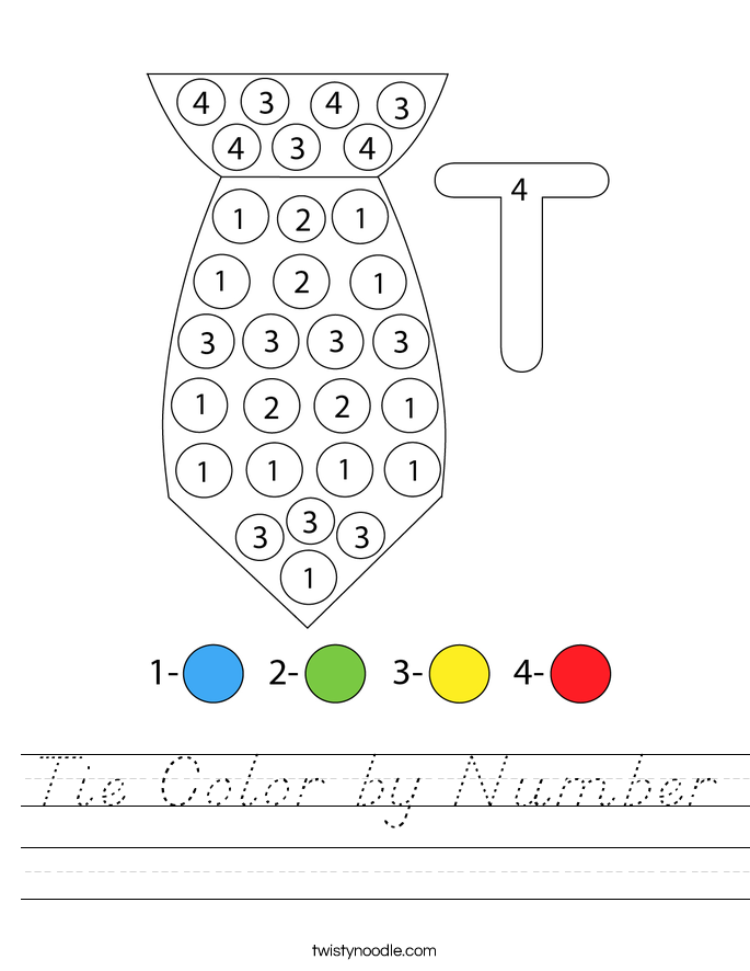 Tie Color by Number Worksheet