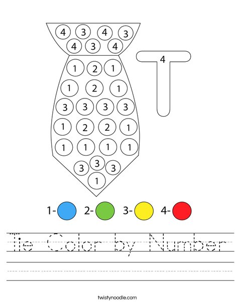 Tie Color by Number Worksheet