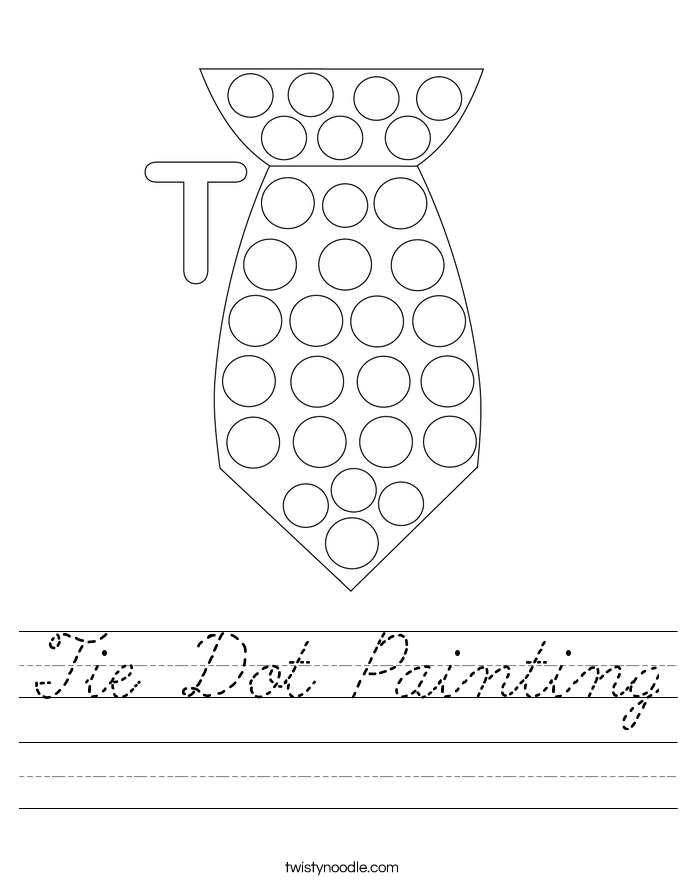 Tie Dot Painting Worksheet