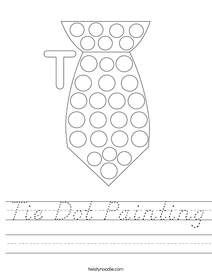 Tie Dot Painting Worksheet