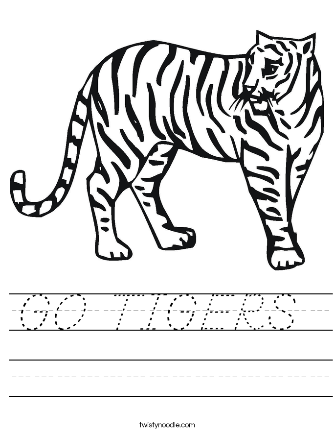 GO TIGERS  Worksheet
